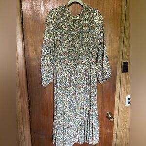 Floral midi dress XL